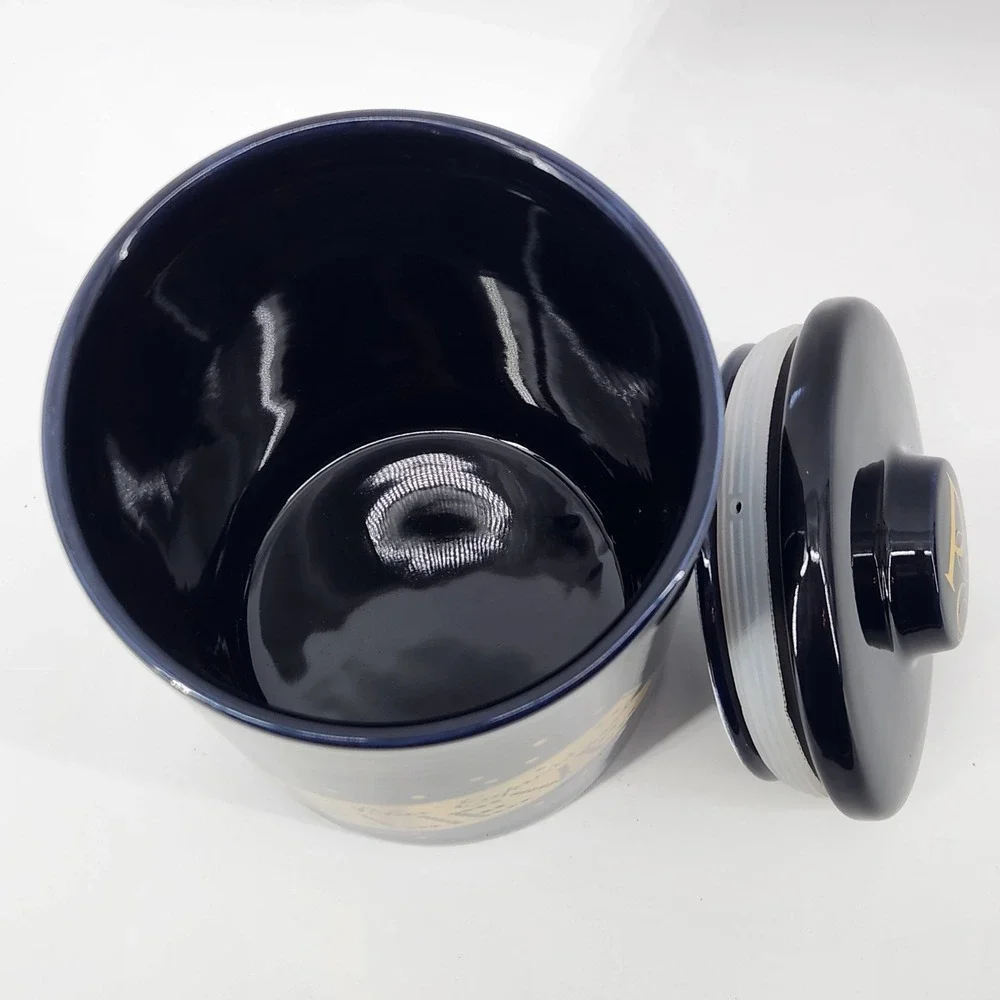 The Polar Express Believe‎ Ceramic Canister Navy Gold Ticket Zrike Brands 7.5in